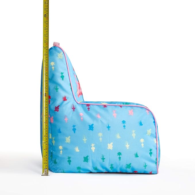 Trolls World Tour Kids Nylon Bean Bag Chair with Piping & Top Carry Handle