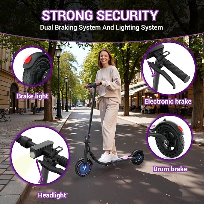 Aovowheel Electric Scooter for Adults, Folding E Scooter with 350W/500W Motor 16/24 Mph Top Speed, Max 19-23 Miles Long Range, 8.5''/10''/14''Tires Commuting Scooters with Dual Brakes System, APP