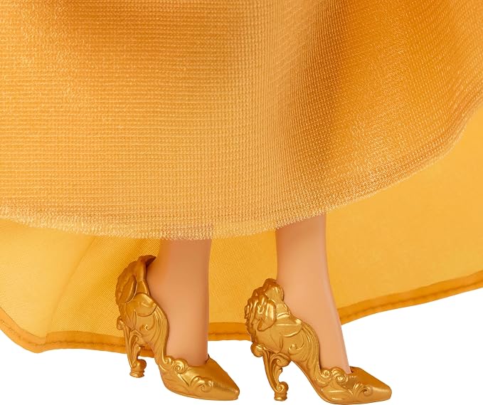Mattel Disney Princess Belle Sparkling Princess Fashion Doll & Accessories w/Removable Dress, Shoes & Earrings, Inspired by Beauty & the Beast Movie