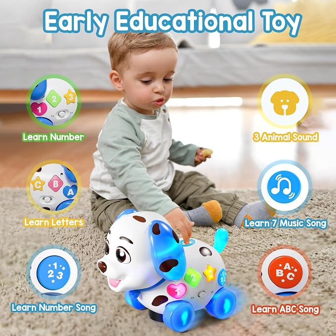 Musical Toys for 1 Year Old Boy Gifts, Baby Toys 6-12-18 Months, Learning Puppy Toy for 1 Year Old Boy Gifts, Bilingual Educational with Music Light, 1st Birthday Gift for Boy Girl, Toddlers