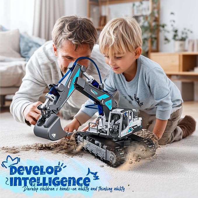 SMILESSKIDDO Excavator Toy - 130 PCS Hydraulic Science Kits for Kids Age 8-12, Teenage Engineering Kit Construction Vehicle STEM Toys for Ages 8+