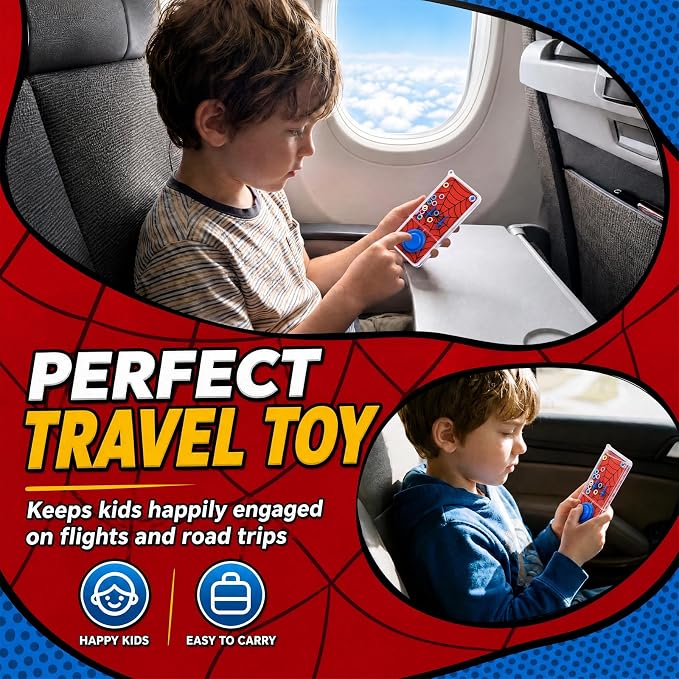 12 Pcs Spider Party Favors for Kids Handheld Water Games Water Ring Toss Toys, Red Spider Web Birthday Goodie Bags Stuffers Return Gifts Classroom Prize Rewards Bulk