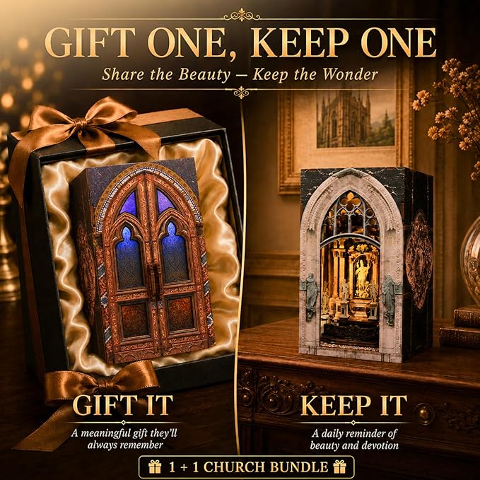 2 Pack 3D Architecture Building Model Kit with LED Lights, Dust Cover, Openable Door, Easy Assembly in 2-3 Hours, DIY Craft Gift for Adults Teens Home Decor (Duomo di Milano+Notre-Dame Basilica)