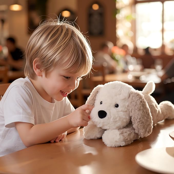 Stuffed Animals Dog Plush Toys Maltese Dog 16.5 inches Soft and Premium Puppy Plush Toy Gift for for Babies Children Adults, Beige/Grey
