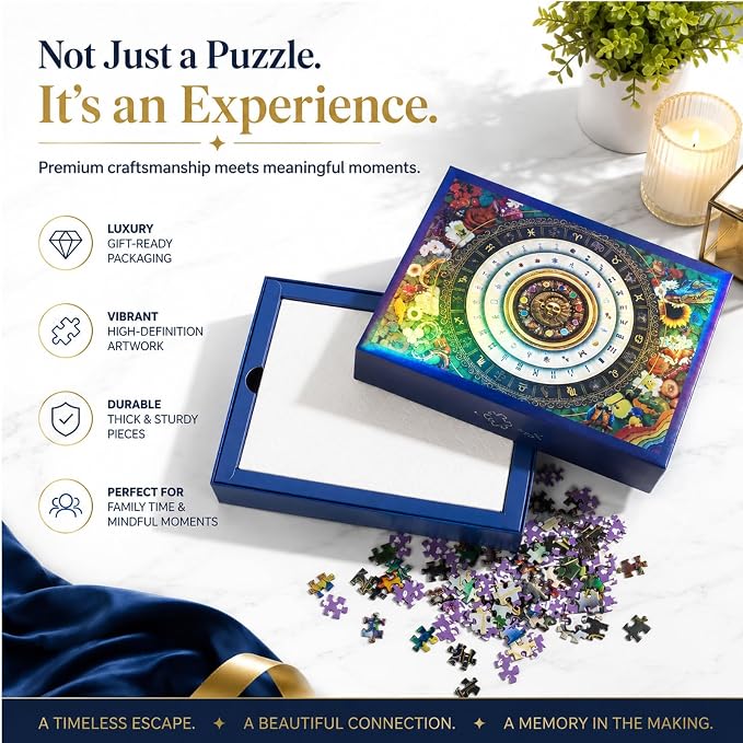 Laser Rainbow Reflection Unique Puzzles for Adults, Puzzle 1000 Pieces, Lucky Tiles & Cosmic Wilds Theme, Difficult Puzzles for Adults, Unique Gifts for Puzzle Lovers