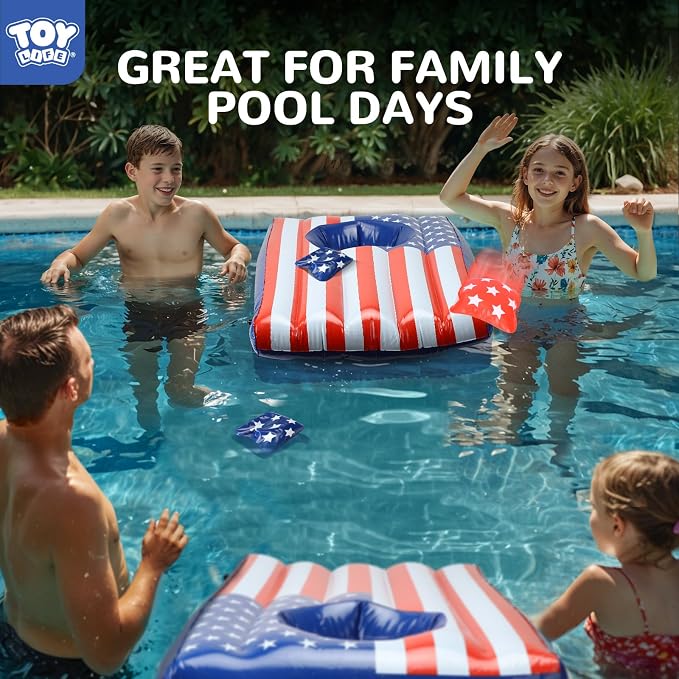TOY Life 2 Sets Inflatable Pool Games Toys, Pool Cornhole Game Floating Toys for Adults Family, Water Games for Adults, Bean Bag Toss Game for Swimming Pools