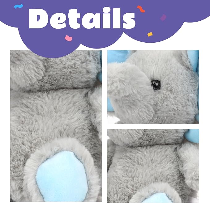 Talking Elephant Repeat What You Say Musical Stuffed Animal Shaking Singing Plush Toy Electric Interactive Animated Plushies Gifts for Kids Girls Boys