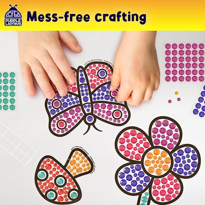 SunGemmers Suncatcher Gem Art for Kids, Summer Toys for Kids Ages 4-8, Great 6 Year Old Girl Gifts, Birthday Gift for Girls 5 6 7 8 9 10, Arts and Crafts for Kids Ages 6-8, Window Diamond Art Kit