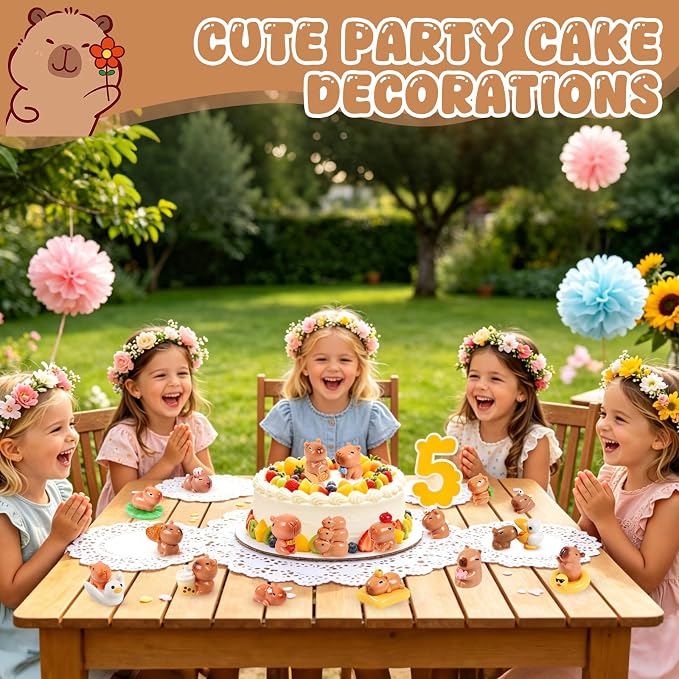 33 Pcs Mini Capybara Figurines 25 Style Adorable Resin Capybaras Miniatures Mini Capybara Cake Toppers Set for DIY Fairy Garden Car Dashboard Moss Landscape Home House Birthday Party Decor