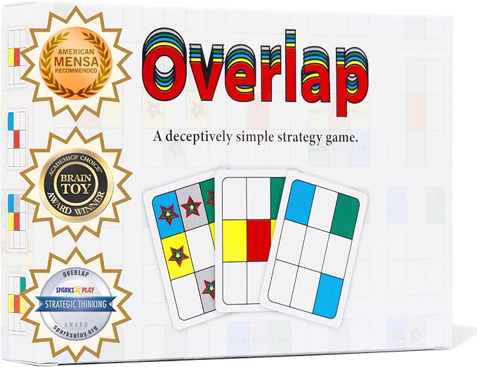 Niche Nation Games Overlap - Award-Winning Deceptively Simple Strategy Card Game for Adults and Families - 2 Player Game or Up to 8 Players - Easy to Learn Mensa Recommended Brain Game