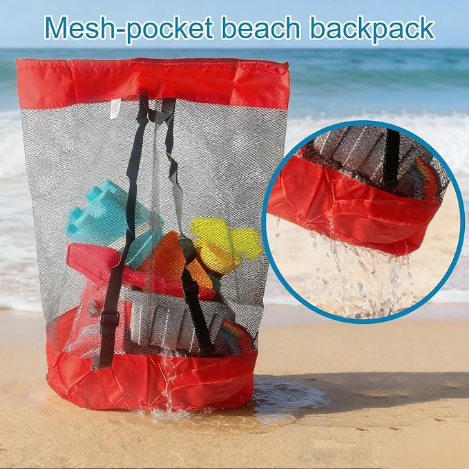 IOKUKI Sand Toys with Extra Large Mesh Bag Including Dump Truck, Sand Water Wheel, Beach Buckets, Shovels, Rakes, Molds, Outdoor Beach Toys Tool Kit for Kids, Toddlers, Boys and Girls (12 PCS) Age 3+