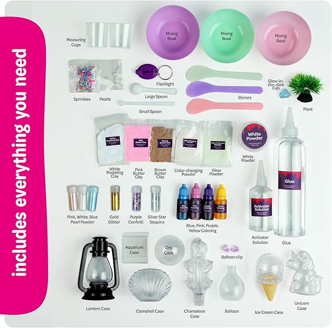 Slime Kit for Girls Ages 8-12 - All-in-One DIY Slime Making Kit, Galaxy Unicorn Glow-in-the-Dark Slime Set, Birthday Gift for Tween Girls 8 9 10 11 12