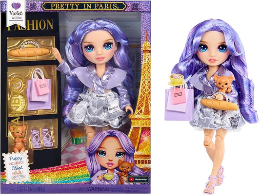 Rainbow High Pretty in Paris Fashion - Violet Willow (Purple), Rainbow 11" Fashion Doll with Outfit, Stylish Handbag, Girls Toy Gift for Kids Ages 4-12 Years
