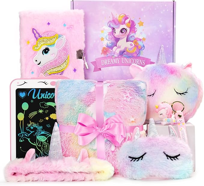 Jenria Unicorn Gifts for Girls, Girls Toys Age 6-8, Birthday Gifts for Girls Age 3 4 5 6 7 8 Years Old Girl, Easter Baskets for Kids, Birthday Gift Ideas, Unicorn Toys for Daughter, Niece