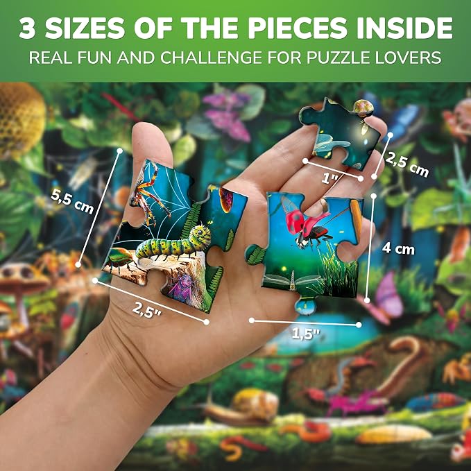 QUOKKA 100 Piece Puzzles for Kids Ages 4-6 – Floor Kids Puzzles Ages 6-8 Year Old – Toy for Learning Forest Bugs for 8-10 yo – Jigsaw Toddler Game for Boy and Girl Age 3-5