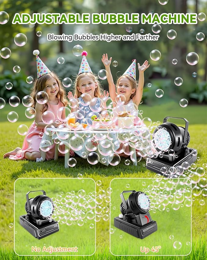 Kizmore Bubble Machine - Rechargeable and Battery Operated Bubble Maker for Kids| Automatic Bubble Blower for Toddlers 1-3| 20000+ Big Bubbles Per Minute for Parties Birthday Wedding