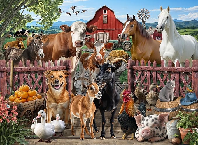 Puzzles for Kids Ages 6-8 – 200 Piece Farm Animals Puzzle for Kids Ages 8-10 – Fun and Educational Gift for Boys and Girls