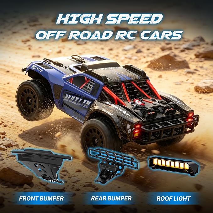 Hosim 1/14 Brushless RC Car for Adults 60KM/H, Fast Hobby RC Trucks 4WD Off Road RC Car for Kids, All Terrain Electric Remote Control Car, Waterproof RC Short Course Truck Toy Gift for Boys Age 8+