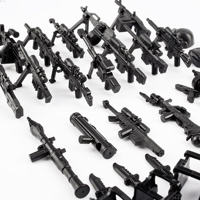 83 Pcs Toy Soldiers Figures US Army Battle Toy Set - Weapons Pack Military Weapon Battle Building Blocks Compatible with Major Brand, 3 Years Old and up