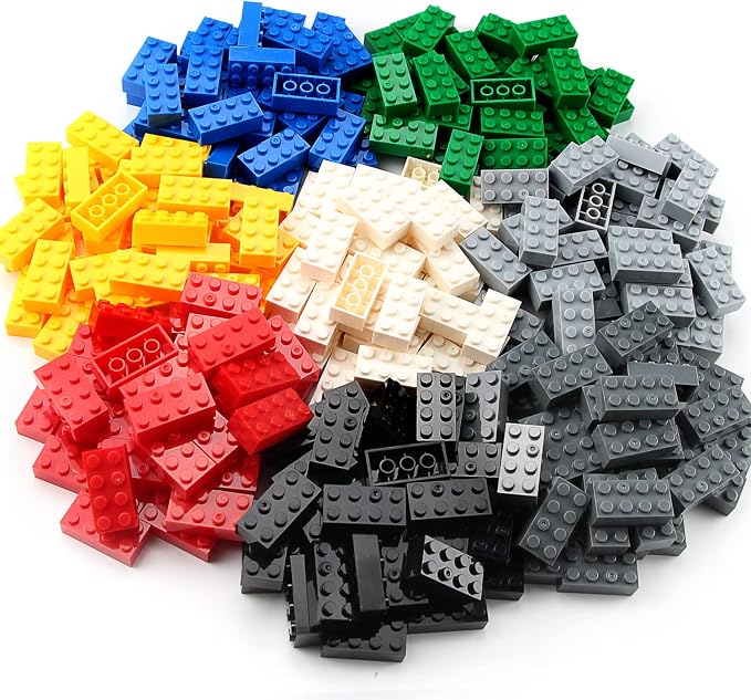 2x4 Bricks 320 Pieces Multicolored Basic Parts Building kit Creative Play Set Blocks Toy Accessories Compatible with 3001 Major Brands (8 Mixed Color)