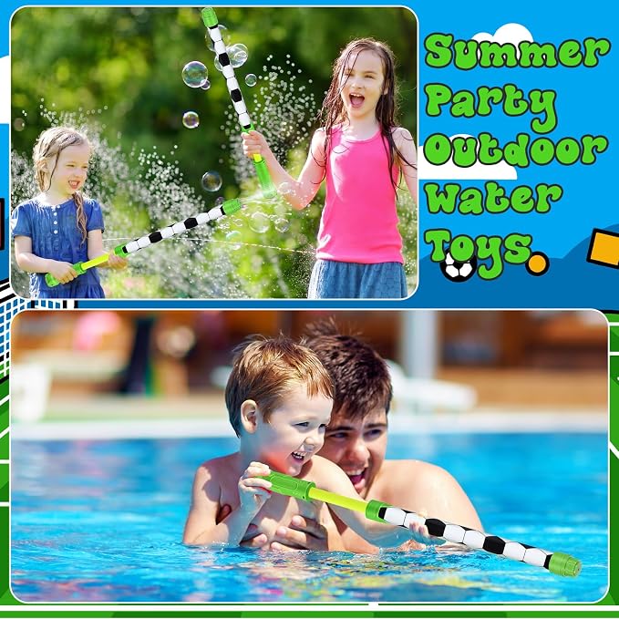 Halloscume 12 Pcs Soccer Party Favors, 15'' Water Guns Bulk for Kids Water Squirt Blasters Guns, Summer Activity Swimming Pool Backyard Beach Outdoor Toys for Kids Adults, 39 ft Range Shooter