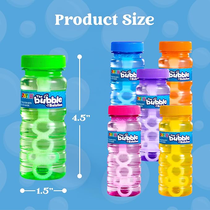 JOYIN Bubble Bottles 12 PCS (4oz Solution), Bubbles Wand Bulk for Party Favors for Kids, Toddler Summer Outside Toys Gift for Kids (12)