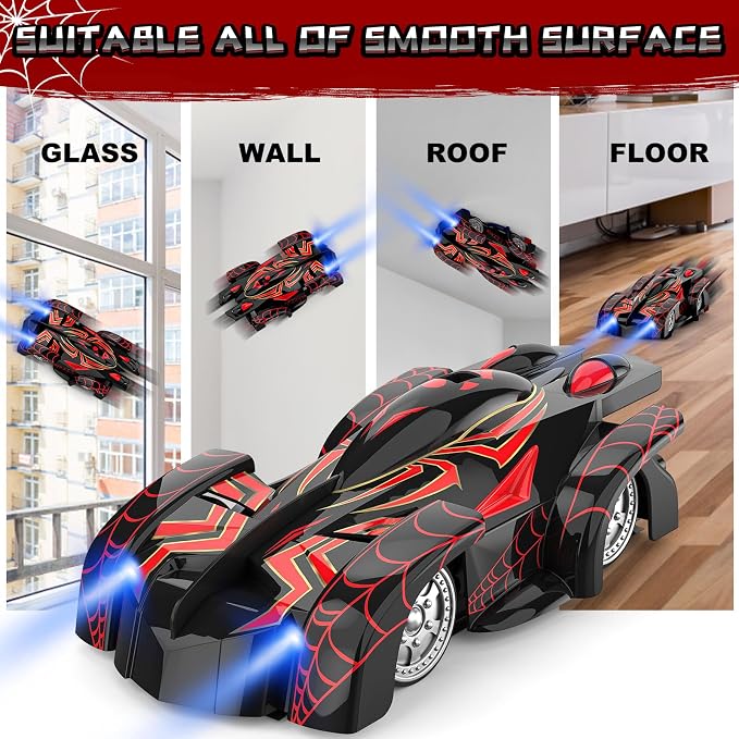 Wall Climbing Remote Control Car, 360° Rotating RC Stunt Car with Headlight, Rechargeable RC Cars Toys for 3 4 5 6 7 8-12 Year Old Boys Girls Kids