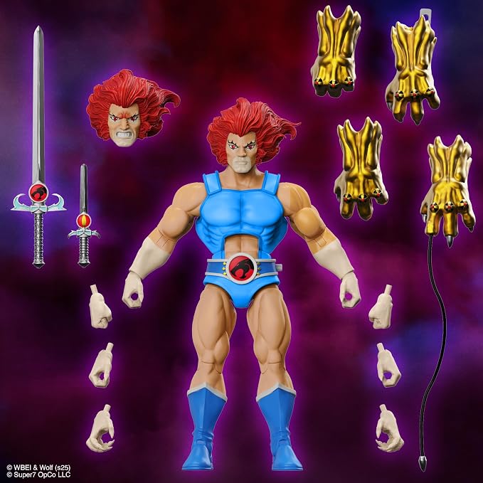 Super7 ULTIMATES! Thundercats Lion-O - 7" Thundercats Action Figure with Accessories - Classic Cartoon Collectibles and Retro Toys