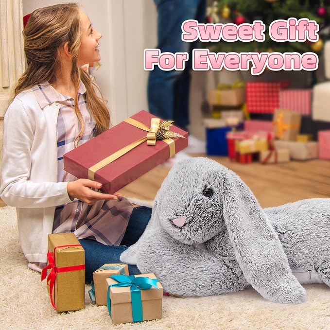 BENINY 31 Inch Large Bunny Stuffed Animal, Giant Easter Rabbit Plush Toy, Big Soft Cuddly Bunny Pillow Gift for Girls, Boys, Kids, Birthday and Christmas