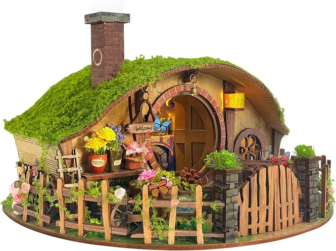 DIY Miniature House Kit - Forest-Themed Dollhouse Kit | Blind Box Design, Stress-Relief Craft, 3D Wooden Puzzles for Adults & Teen- The Magic Ring House (SQ-59)