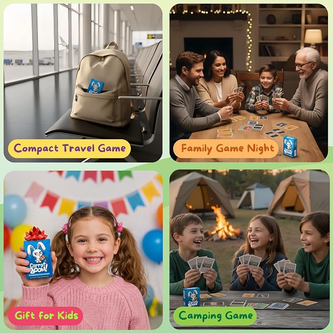 KAWAII LAB GAMES Carrot Boom Family Card Game for Kids, Teens & Adults | Quick & Easy Game Night Fun | Pure Luck, No Strategy | Ages 6+ | 2-4 Players | 10-15 Min