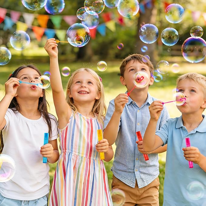 OCHIDO 300 Pieces Mini Bubble Wands in 10 Colors, Bubbles Party Favors for Kids, Bubble Wands Bulk for Summer Toys Gift, Indoor Outdoor Activity, Themed Birthday, Wedding, Goodie Bags Stuffers