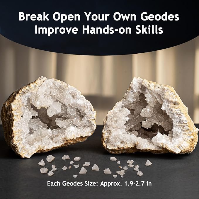 Japace Earth Science Kits for Kids Age 6-8-12-14, Birthstone Gemstone Dig Kit, Geology Kit with Break Your Own Geodes, Crystal Growing Experiment, Rock Mining Kit Birthday Gifts Toys for Boys Girls