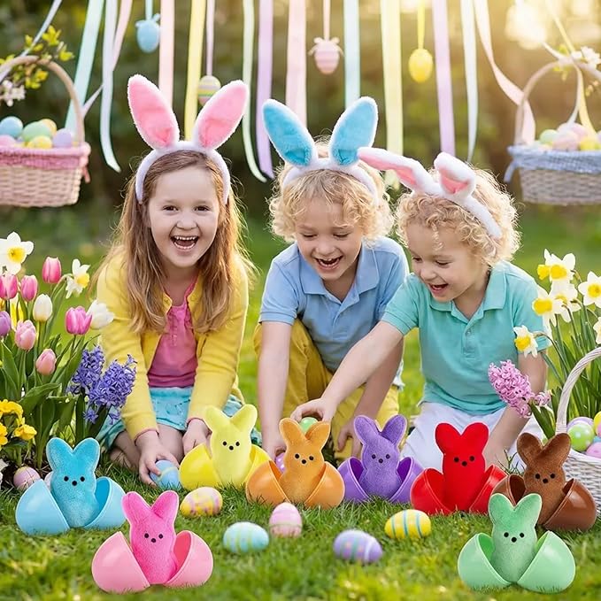12PCS Easter Bunny Stuffed Plush,Easter Basket Stuffers Toys for Kids,Easter Bunny Bulk Stuffies Animals Plushie,Easter Egg Fillers,Easter Gifts for Kids Boys Girls Toddler