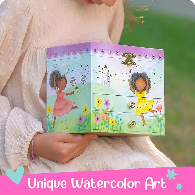 Giggle & Honey® Musical Ballerina Jewelry Box for Girls | Music Boxes for Little Girls | Toddler Jewelry Box for 4 Year Old Kids | Toys for Toddlers | Birthday Gifts for Kids 5, 6, 7, 8, 9 Years