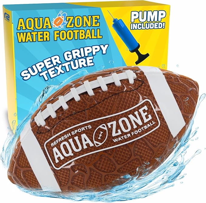 Water Football for Pool & Beach - Best Pool Toys for Kids All Ages - Easy Grip & Soft to Catch Footballs - Fun Outdoor Sports Beach Toys - Pool Gifts for Kids 5 6 7 8 9 10 11 12 + Year Old Boy & Girl