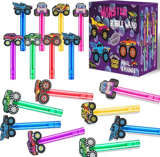 24Pcs Truck Bubble Wands for Birthday Party Favors Decorations, Durable Truck Bubble Toys for Kids Pinata Goodie Bag Stuffers & Classroom Prizes