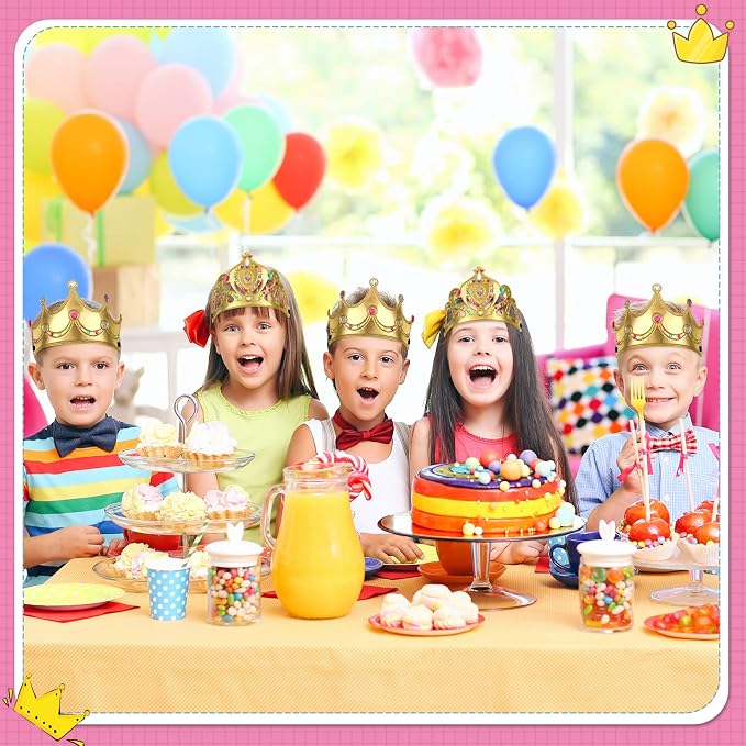 Yaomiao 22 pack DIY Crowns Set Include 12 Pcs Foam Princess Crowns and 10 Pcs Diamond Sticker for Kids