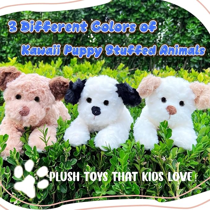 12" Dog Stuffed Animal Plush Toys for Kids, Cute Black and White Puppy Stuffed Animals, Plushies for Girls, Boys and Babies, Dog Plush Toys for Easter Basket Stuffers, Birthday Gifts