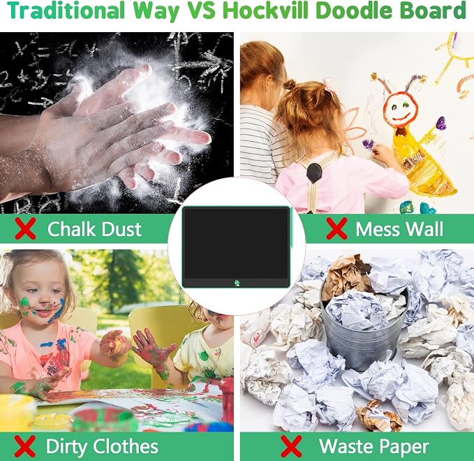 Hockvill LCD Writing Tablet for Kids, 16Inch Toys for Girls Boys Drawing Pad for 3 4 5 6 7 Year Old Kid, Toddler Doodle Board Christmas Birthday Gift for Kids，Erase Lock Writing Board