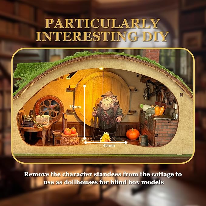DIY Miniature House Kit - Forest-Themed Dollhouse Kit | Blind Box Design, Stress-Relief Craft, 3D Wooden Puzzles for Adults & Teen- The Magic Ring House (SQ-59)