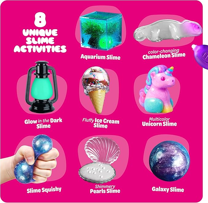 Slime Kit for Girls Ages 8-12 - All-in-One DIY Slime Making Kit, Galaxy Unicorn Glow-in-the-Dark Slime Set, Birthday Gift for Tween Girls 8 9 10 11 12