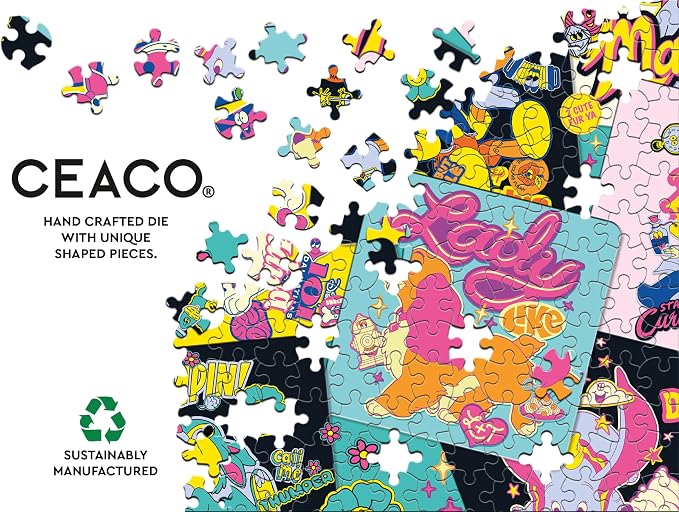 Ceaco - Disney Sticker Collage 1000 Piece Jigsaw Puzzle Challenging and Colorful Puzzle for Adults – Precision-Cut Pieces, Beautiful Artwork, and Hours of Relaxing Fun