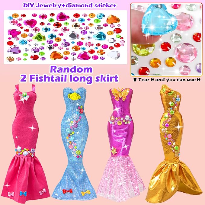 139pcs 11.5-inch Fashion Doll and Wardrobe Playset: Wedding Dress, Outfits, Shoes, Bags, Necklace, DIY Stickers Accessories