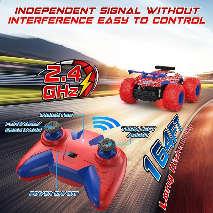 EpochAir 1:18 Remote Control Car - 20km/h 2.4GHz All Terrain Off-Road Monster Truck with Bodylights&Headlights &Headlamps, Rechargeable Toy Car Gift for 3 4 5 6 7 8 9 10-12 Year Old Boys Girls Kids