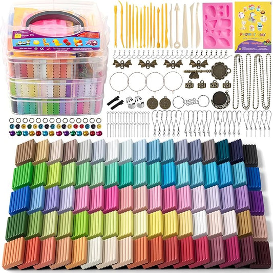Aestd-ST Polymer Clay 85 Colors, Modeling Clay for Kids, Oven Bake Molding Clay Kit,DIY Starter Kits with Sculpting Tools and Accessories, Art and Craft Gifts for Kids and Adults.