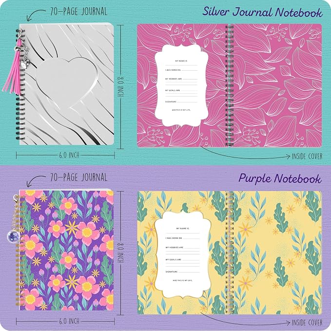 LAOESE 2-Pack DIY Journal Kit for Girls - Birthday Gifts for Girls 8 9 10 11 12 13 14 Years Old - Arts & Crafts for Teen Girl Gifts Trendy Stuff - Scrapbook & Diary Supplies Toys Set