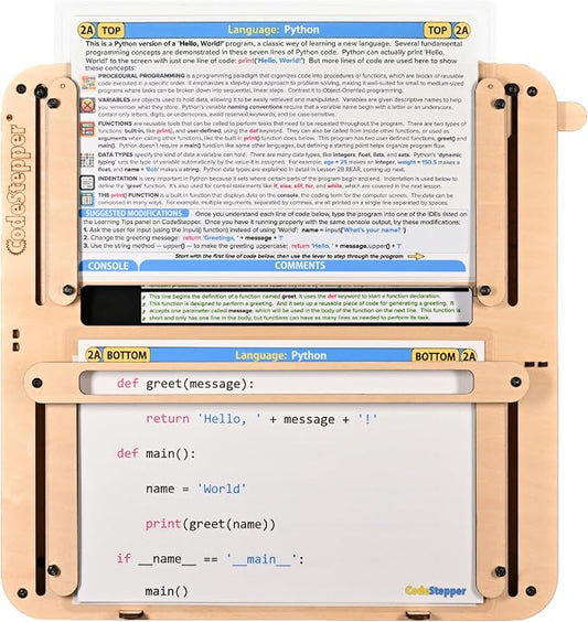 CodeStepper Screen-Free Python Coding & AI Learning Kit, Hands-On STEM Toy for Kids Ages 8-15, 7 Lesson Sets, Homeschool & Classroom Coding Kit, Made in the USA