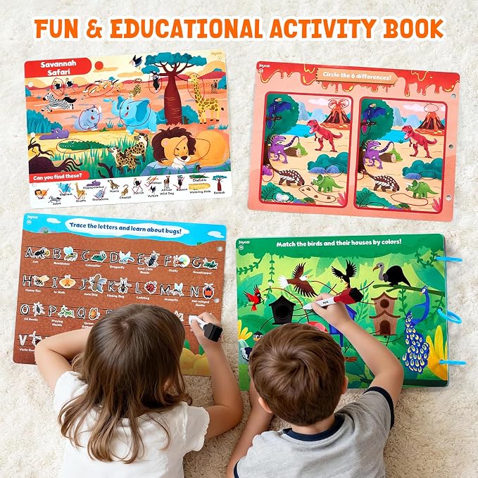 JoyCat Seek & Find Game Book - Animal Preschool Learning Activity for Toddlers & Kids, Travel Activities Toys for Road Trip Car Airplane, Christmas Toys, Educational Gifts for Boys Girls Ages 3-5