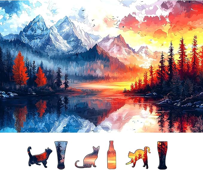 500 Pieces Jigsaw Puzzles for Adults, Natural Mountain Landscape Puzzles for Wall Art Party Game Family Decoration Gifts, Finished Size 23" x 15"